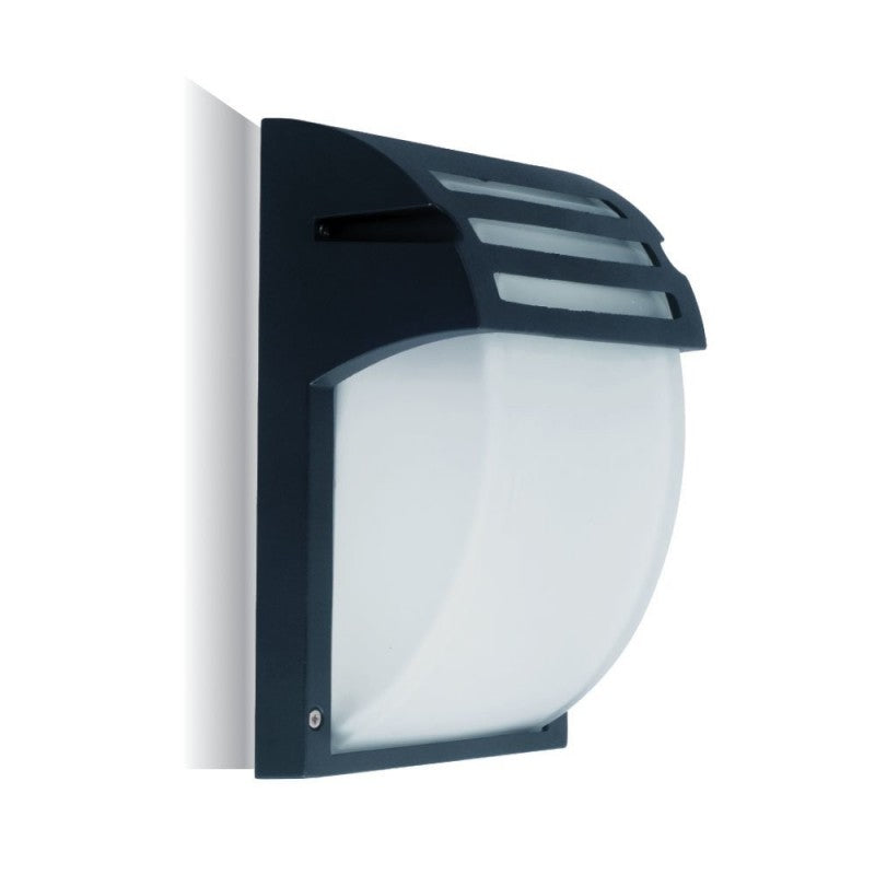 V-TAC Lampada LED da Muro 1XE27 Colore Nero Vetro Satinato IP44 V-TAC Lampada LED da Muro 1XE27 Colore Nero Vetro Satinato IP44